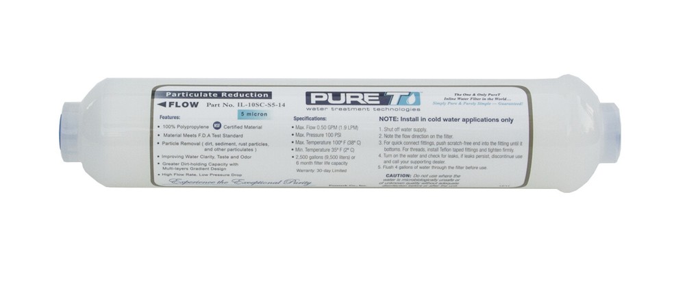 White inline sediment filter for  Reverse Osmosis Systems