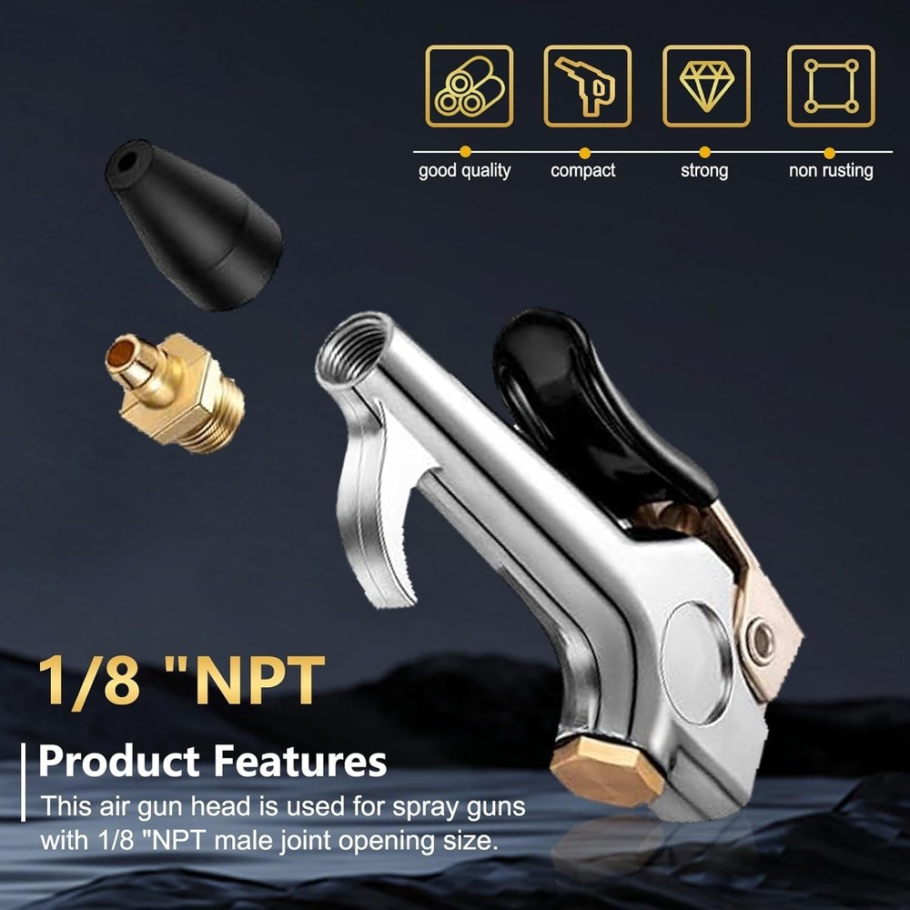 Quality 8PCS Black Air Tool Nozzle Tips - Efficient & Durable