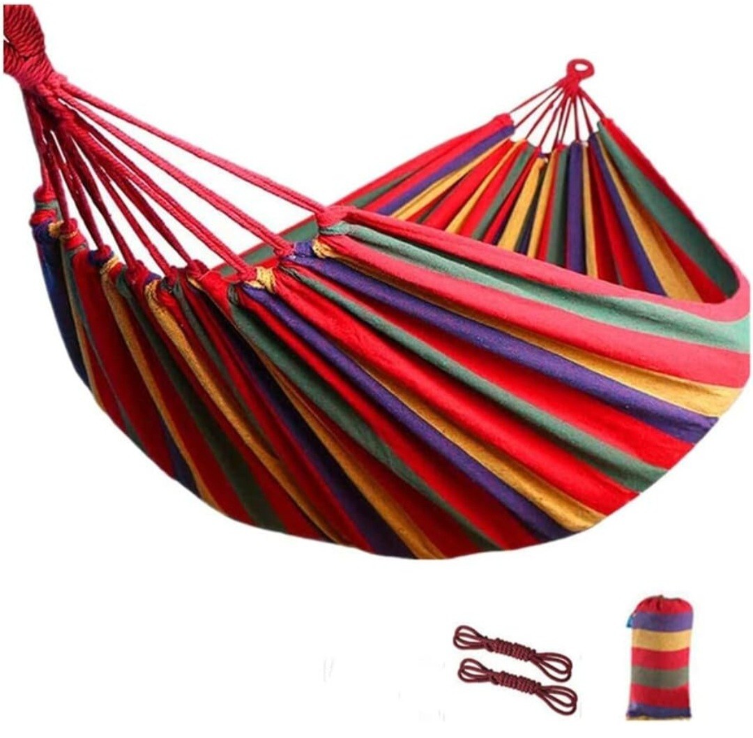 Traditional Cotton Rope Hanging Hammock Swing Camping Canvas Outdoors