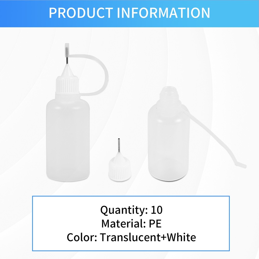 10Pcs 30Ml Plastic Squeezable Tip Applicator Bottle Refillable Dropper1476