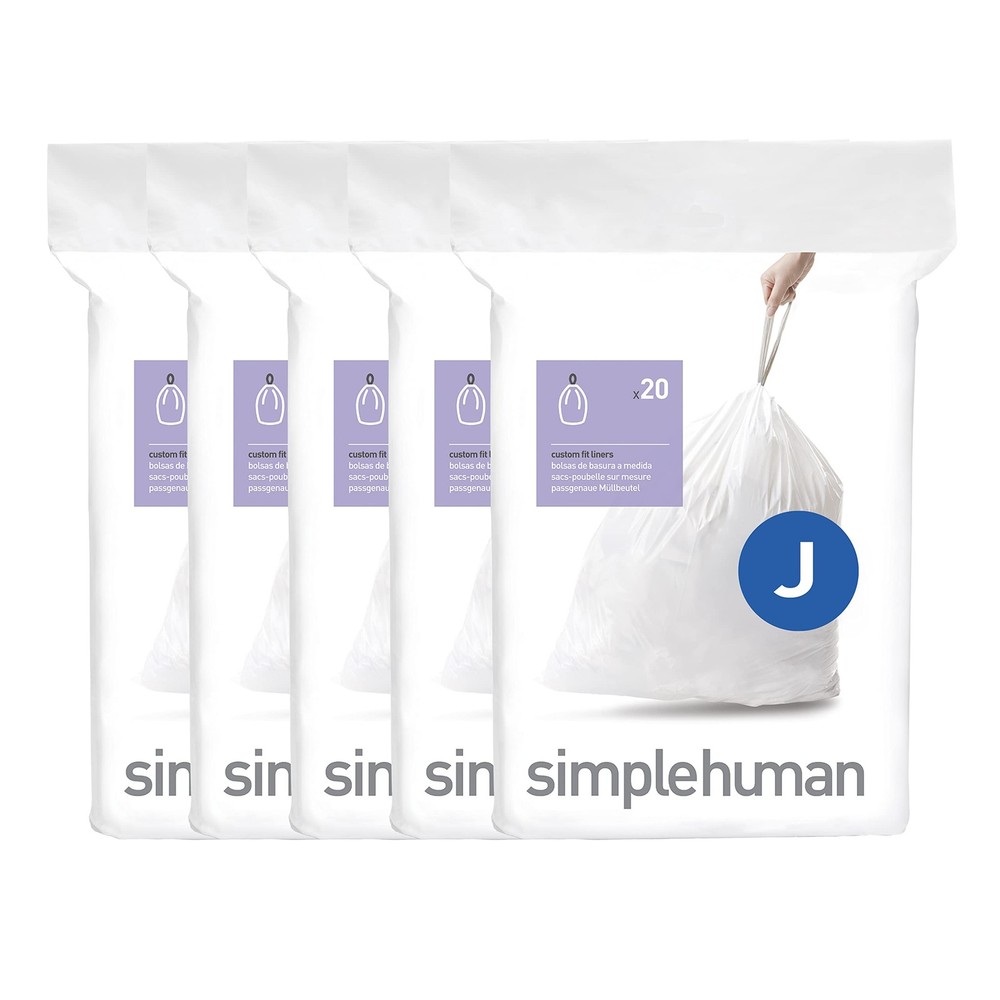simplehuman Code J 100 Count, Dispenser Pack 100 Count (Pack of 1), White