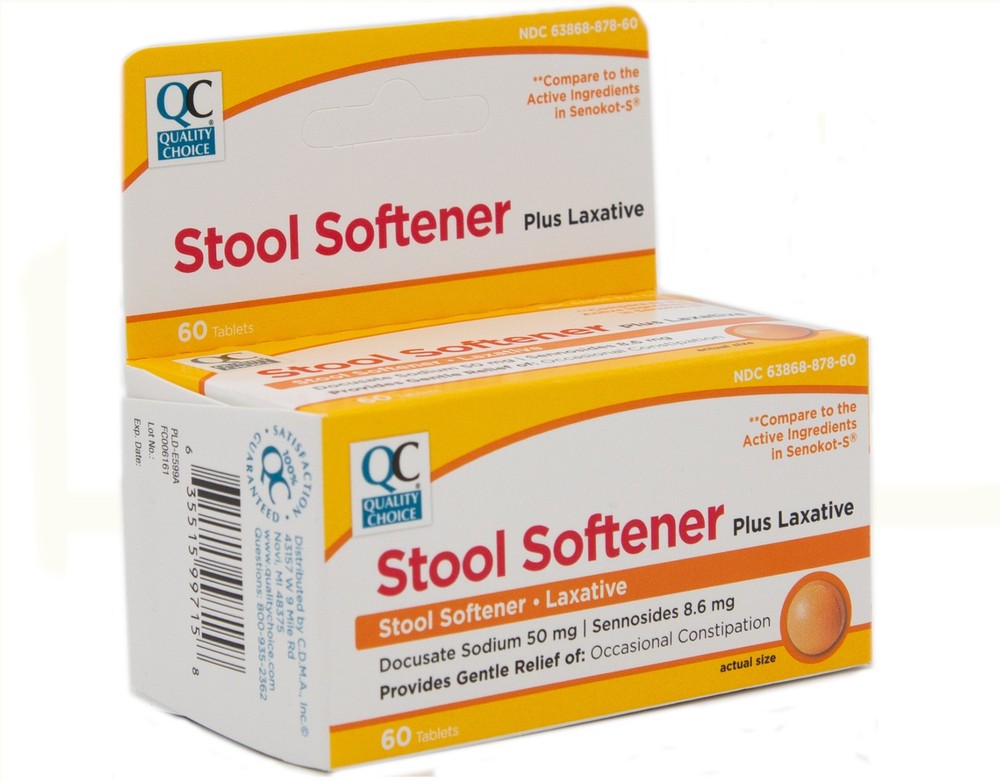 Quality Choice Stool Softener Plus Laxative, 60 Tablets - Pack of 3