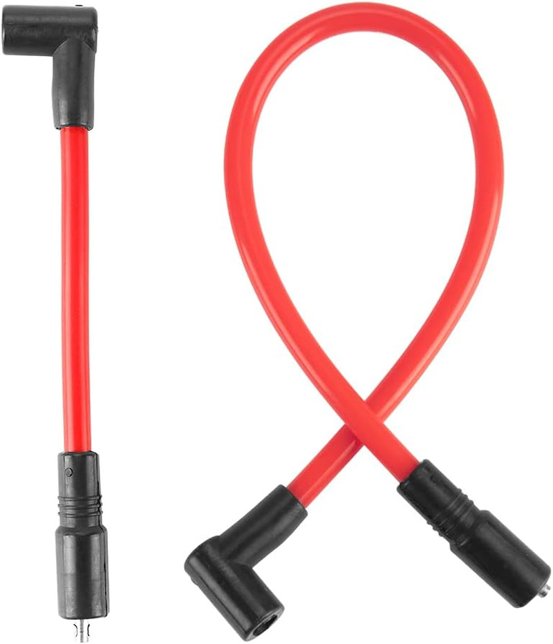 2 Pcs Spark Plug Wire Kit 10.4Mm 10Mm Red Silicone DYNA-409RD Compatible for Har
