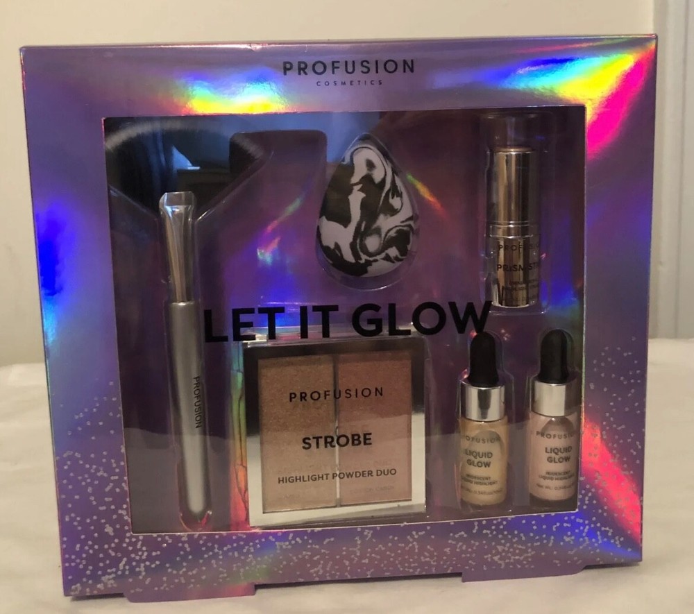 Profusion Cosmetics Let It Glow 6 Pc Makeup set Sealed new.