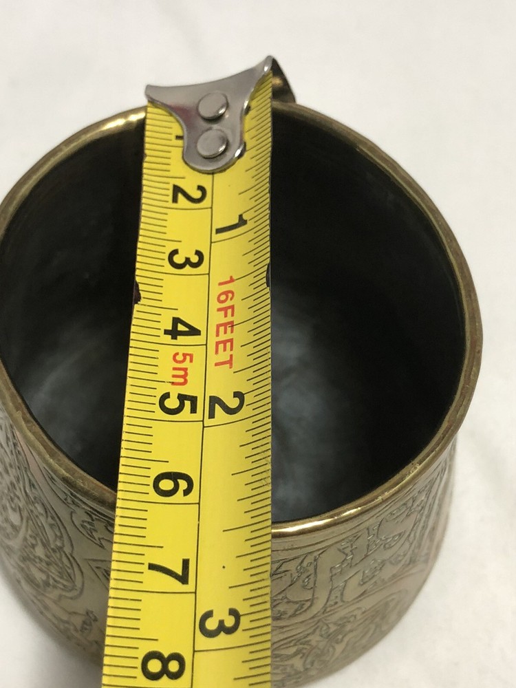Antique Islamic Middle Eastern Small Brass Inscribed Bowl