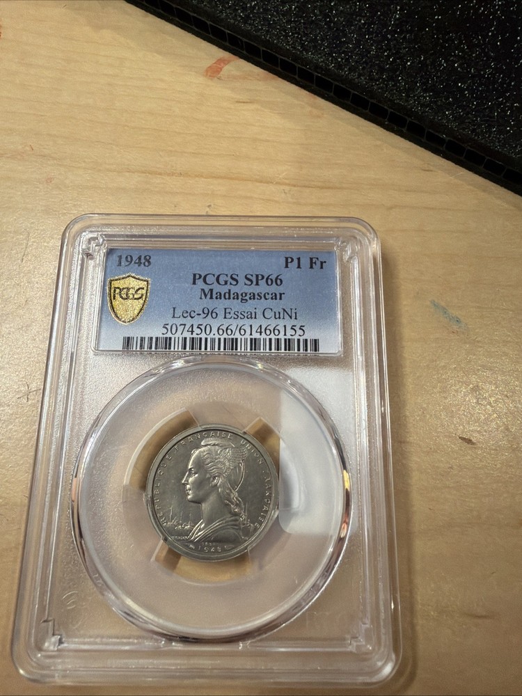 1948 P1 FR PCGS SP66 Madagascar 1 Franc