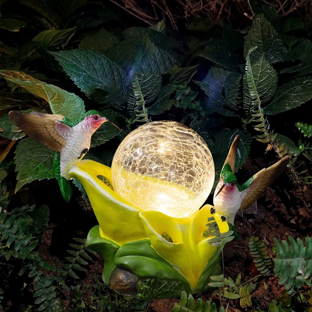 VZVXCC Solar Garden Statue Hummingbird Figurine -