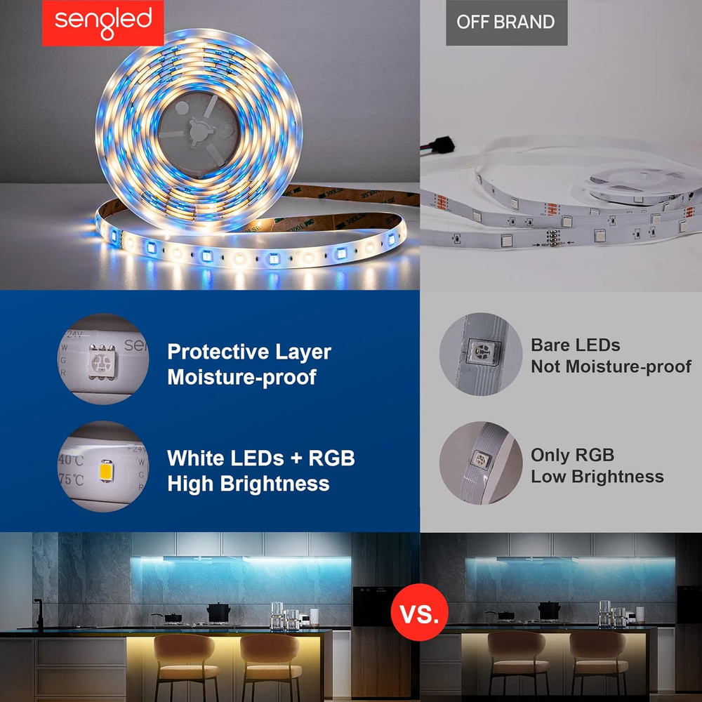 Smart Zigbee Multicolor Light Strip, 2M (6.56Ft) Base Kit, Hub Required, Also Co