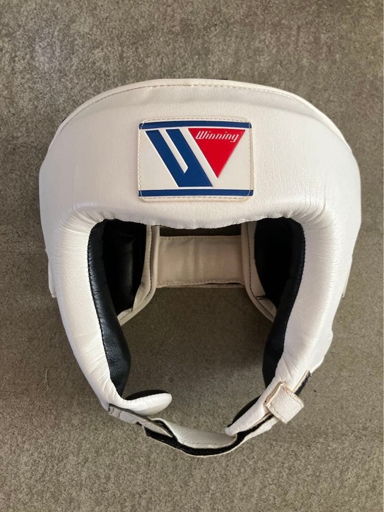 Winning M White FG-2300 Leather Headgear Open Face Type Used