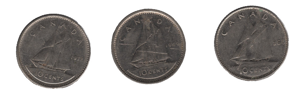 Canada Elizabeth II 10 Cent Coins x7 – Bulk Lot
