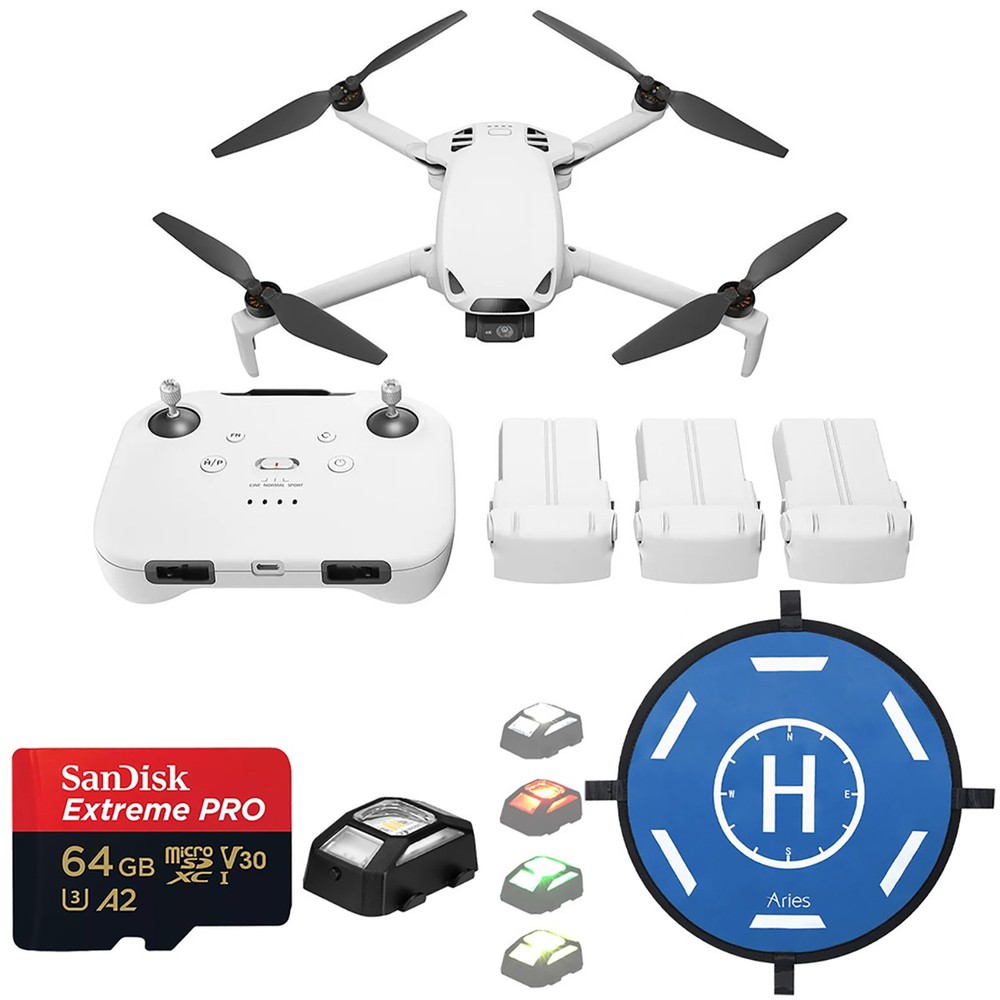 Skyrover S1 4K Drone Fly More Combo with Remote Controller, White, Bundle with 6