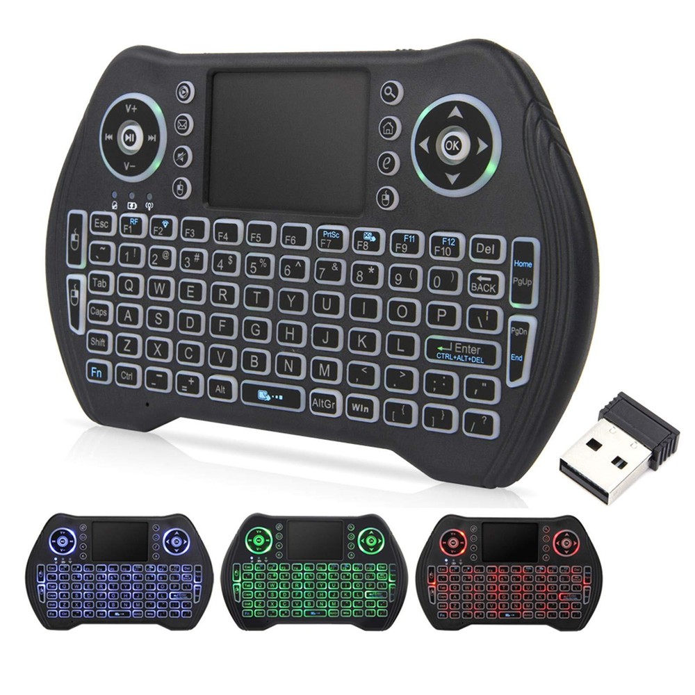 Backlit Mini Wireless Keyboard Touchpad Mouse Combo Handheld Keyboard