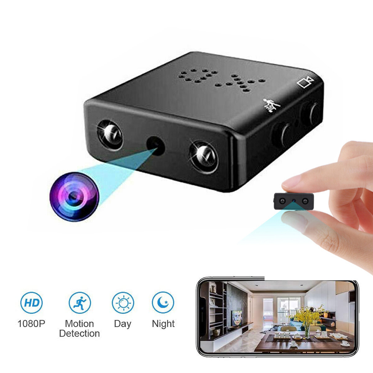 Mini Camera 1080P HD Motion Detection Camcorder Night Vision Home Security Cam