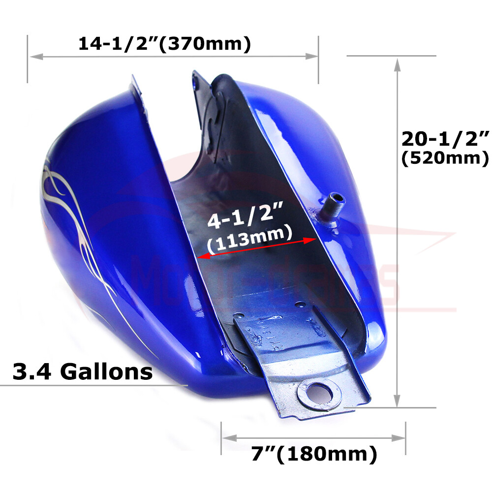 Motorcycle 3.4 Gallons Fuel Gas Tank For Honda Rebel 250 CMX 250C 1985-2016 Blue