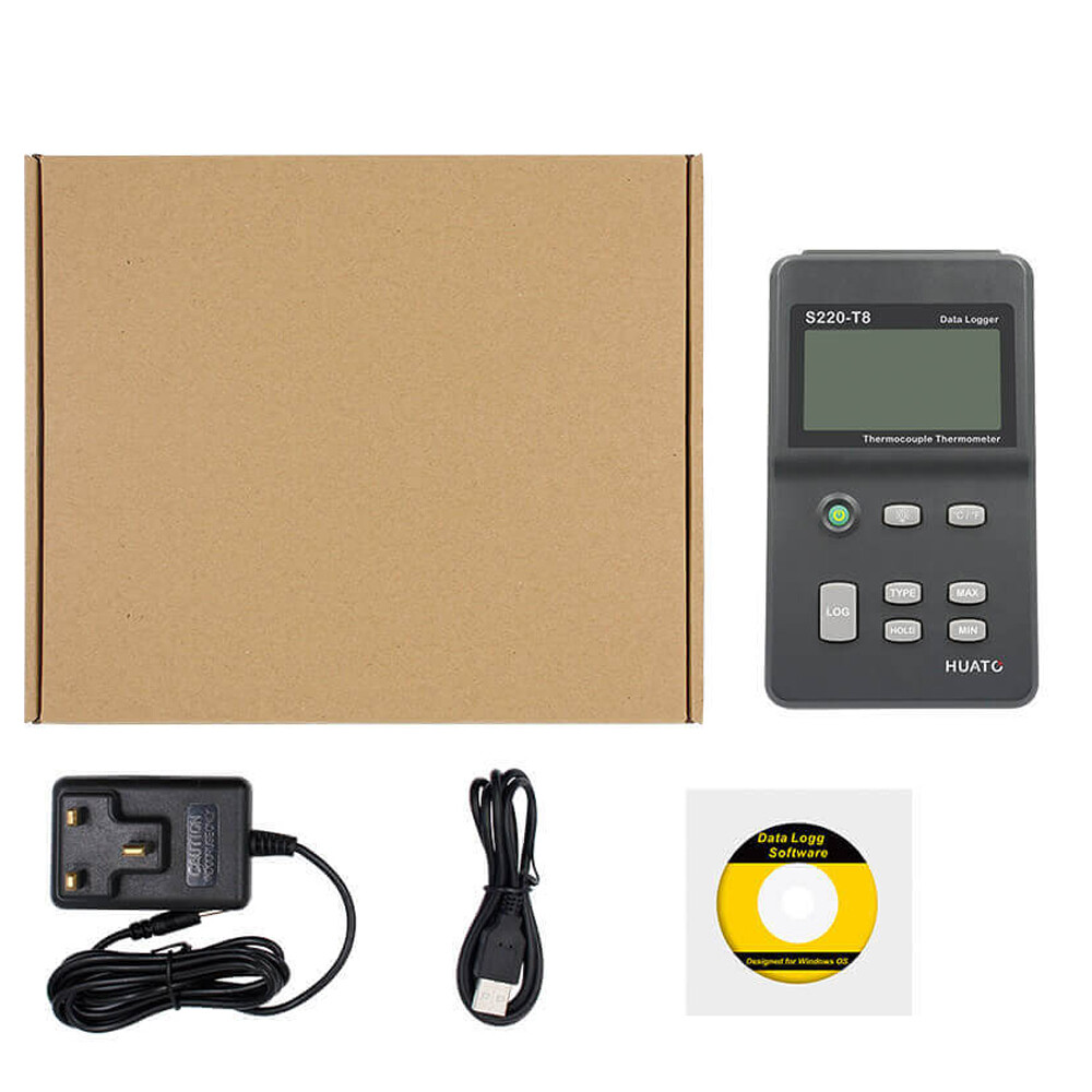 Multi-channel Handheld Thermocouple Temperature Meter Data Logger Alarm