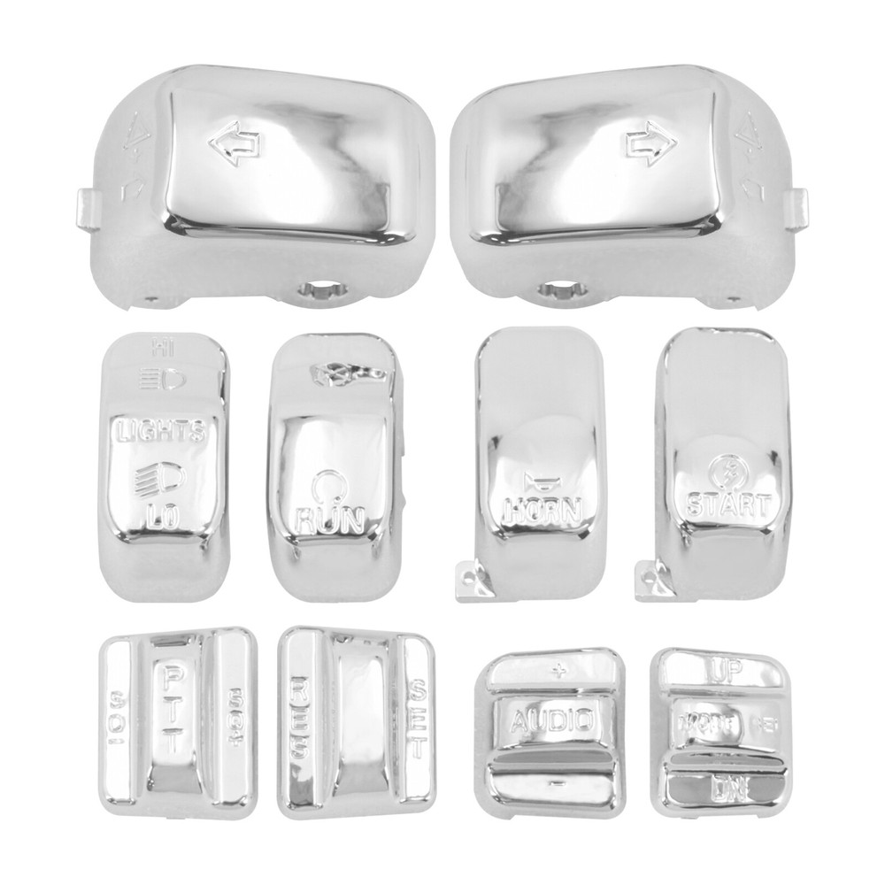 10x Replacement Switch Button Chrome Cap For Harley Touring Softail Dyna 96-2013