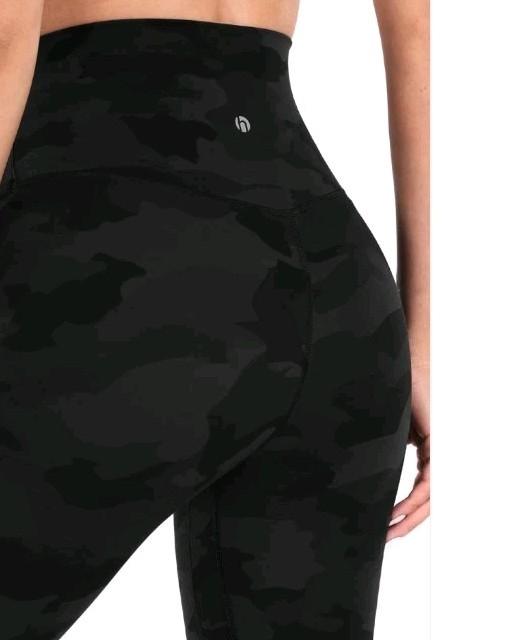 HeyNuts Activewear Loungewear Yoga High Rise Leggings Size XS Black Coal Camo