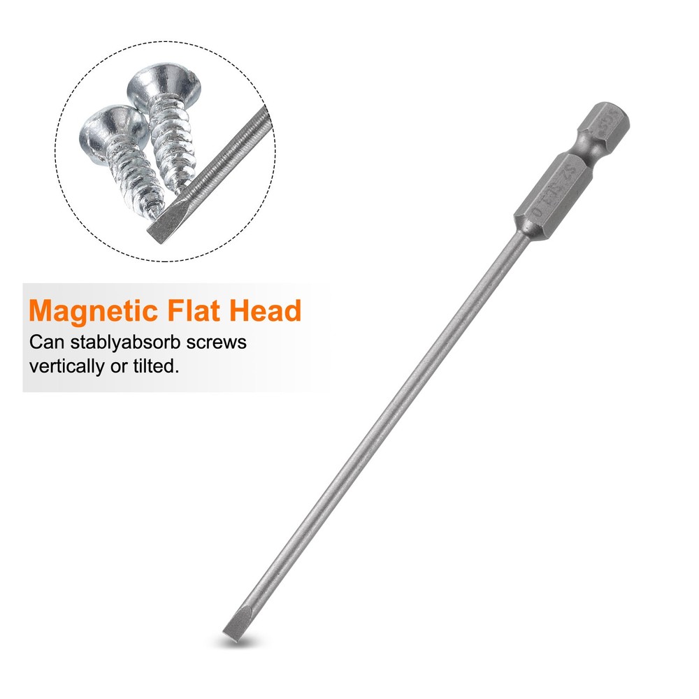 2pcs SL3 Magnetic Slotted Screwdriver Bits 3mm Flat Head Screwdriver Bit 4"