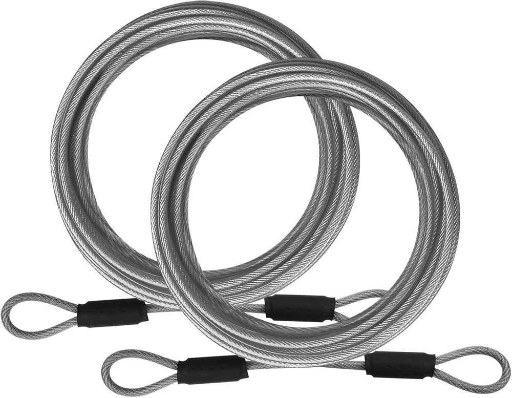 3Mm Stainless Steel Security Cable 6FT, Double Loop Safety Wire Rope (2 Pack)