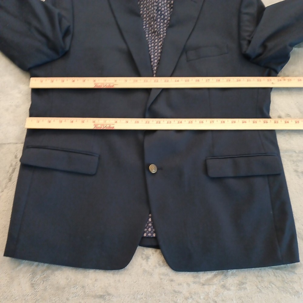 Chaps Blazer Mens 46 Blue Polyester Blend Two Button Single Vent