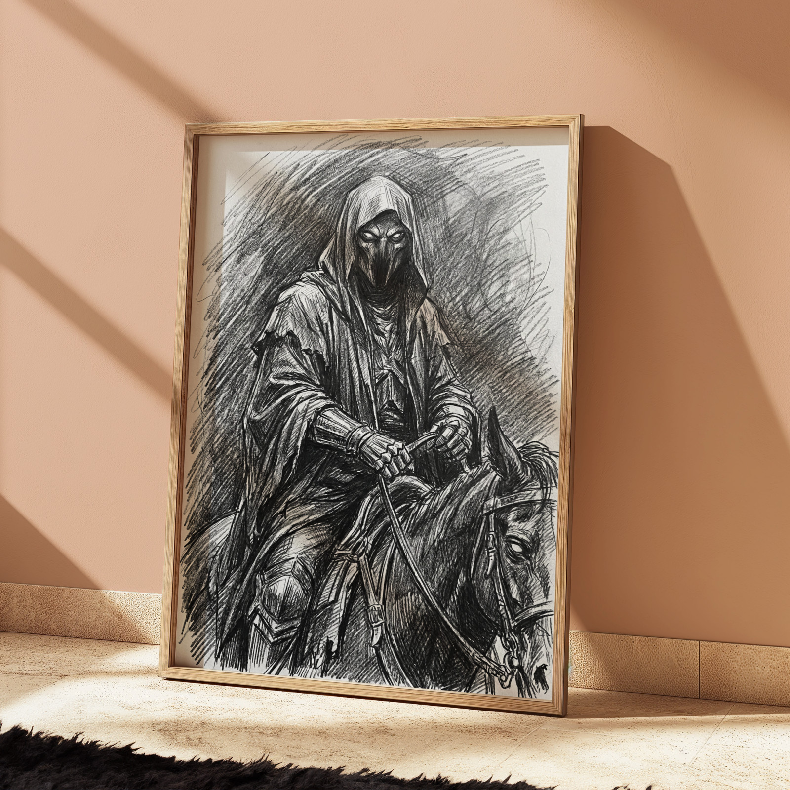 NAZGUL LORD OF THE RINGS DRAWING PRINT PORTRAIT SKETCH 8" x 10" WALL ART PRINT