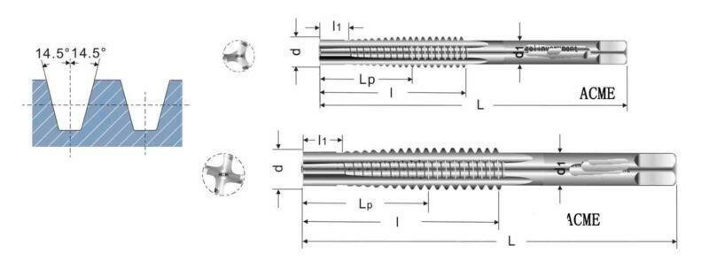 1PCS ACME 3/4-6 HSS Right Hand ACME Thread tap Threading Tool