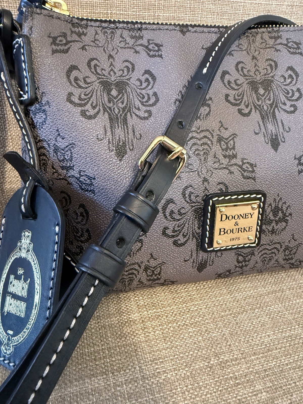 Dooney & Bourke Disney Haunted Mansion Wallpaper Crossbody Pouchette Purse Rare