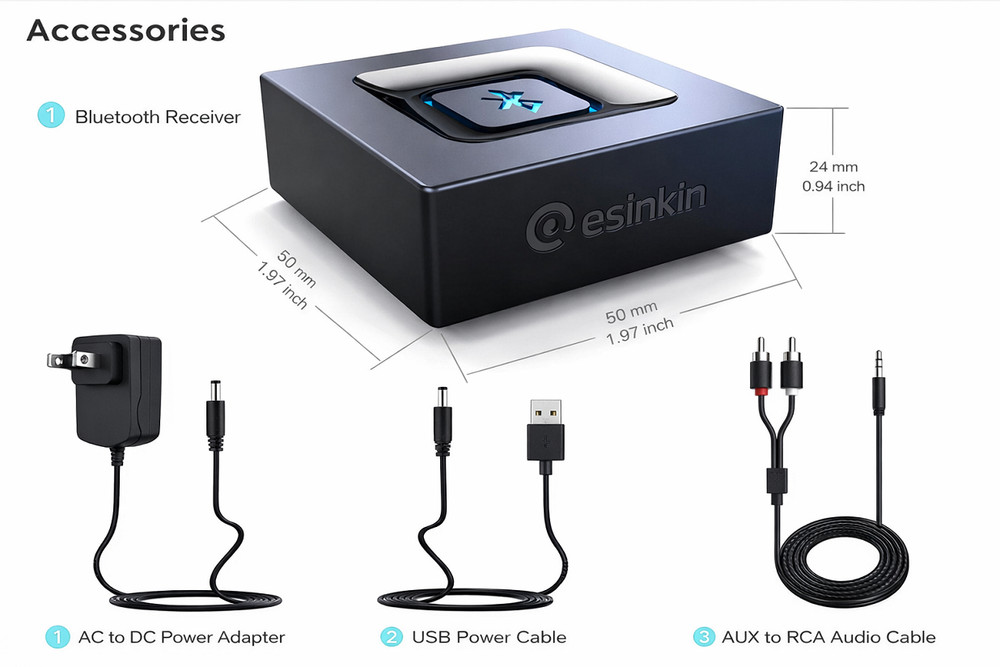 Bluetooth Audio Receiver Wireless Adapter for Old Stereo Music Streaming