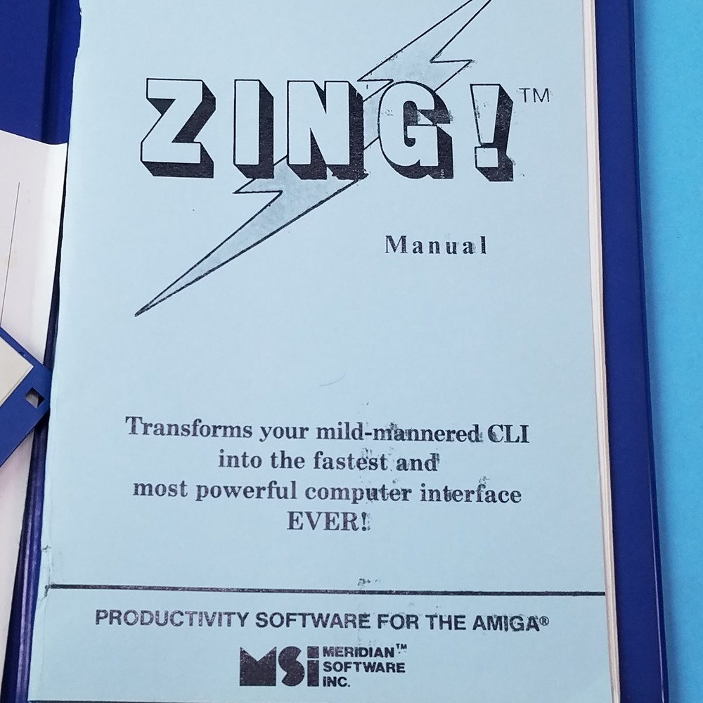 ZING !, Version 1.02 for the AMIGA, Meridian Software 1986,