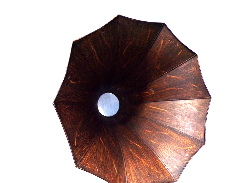 EDISON PHONOGRAPH CYGNET HORN GRAIN PAINTED BELL SECTION