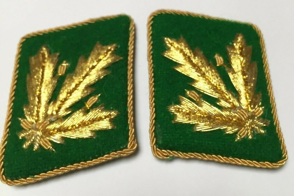 WW2 GERMAN ARMY GENERAL MAJOR’S COLLAR TABS GREEN