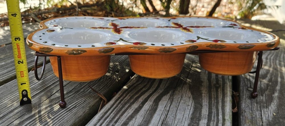 2011 Temptations Ovenware Fall Harvest Muffin Pan with Wire Cooling Rack FREESHP
