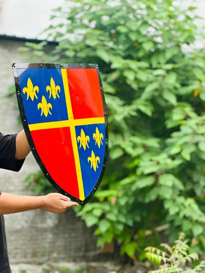 28" Medieval Templar Metal Shield Knight Shield Cosplay Warrior Display Prop