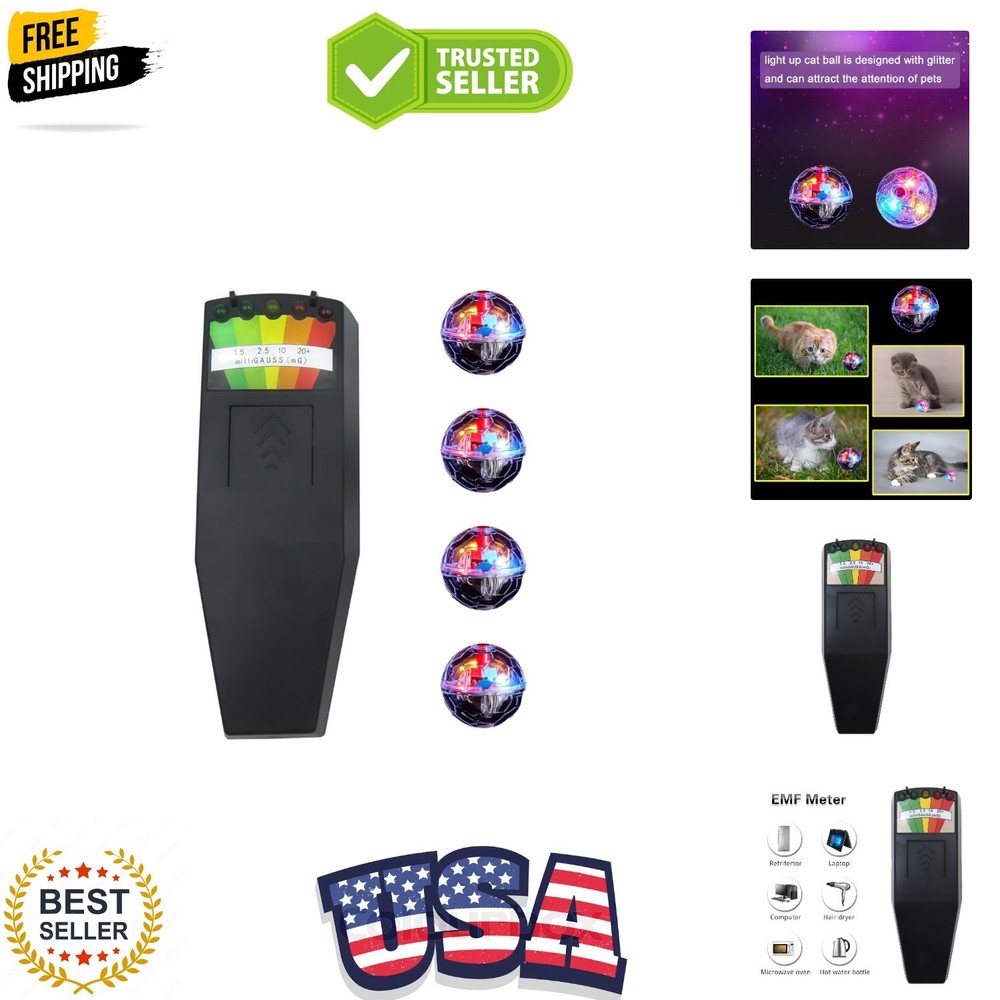 Ghost Hunting Equipment Kit, Include 1 pc Emf Meter and 4 pcs Motion Light up...