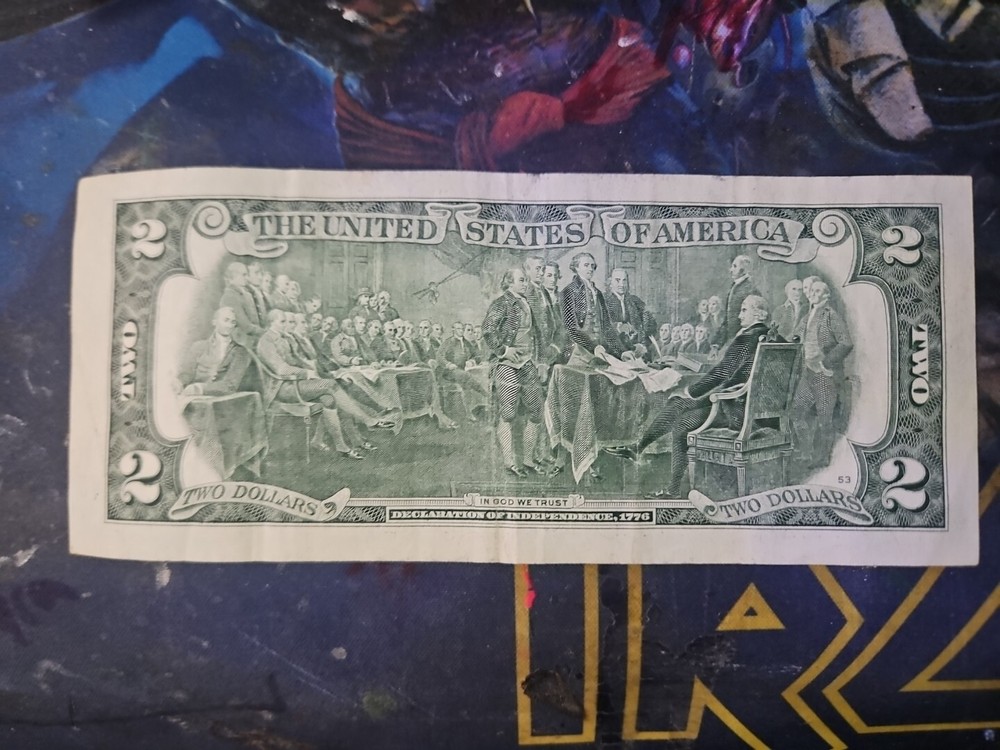 2013 $2 Dollar Bill Note Miscut/ Misaligned Error LOW SERIAL NUMBER #J01439129A