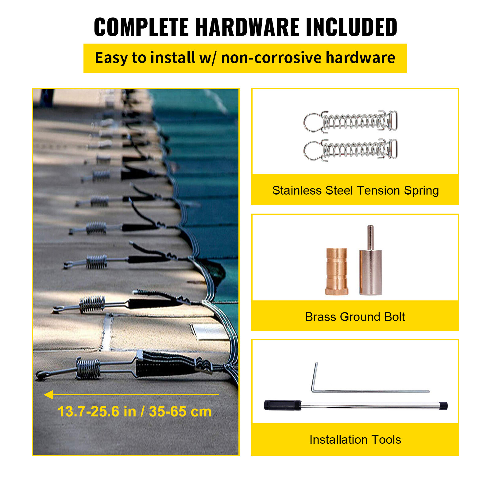 VEVOR Inground Pool Safety Cover Fits 16x32ft W/Center Step High Strength PP