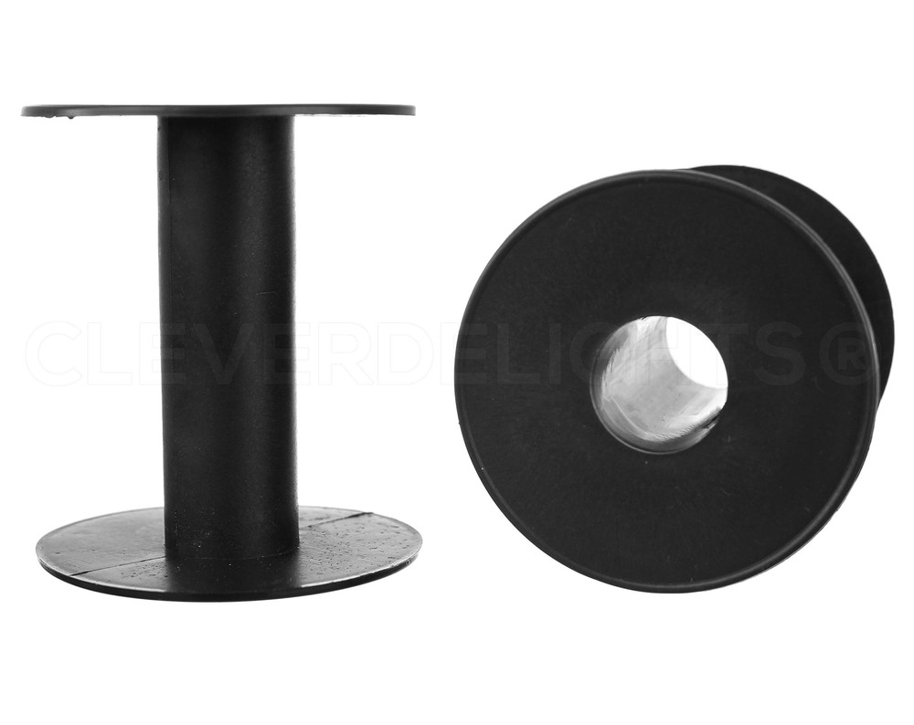 3 Inch Black Plastic Spools 3 Pack for Thread Ribbon and Sewing Projects