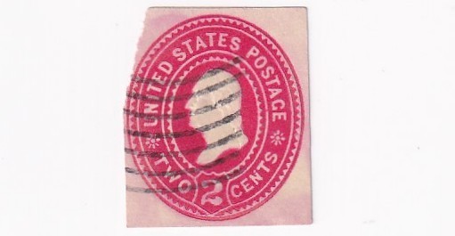 1899 STAMP US SCOTT U367 "Washington - White Paper" 2 CENT USED WAVE CANCEL - J