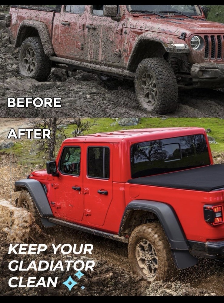 Mud Flaps Compatible with 2020-2026 Gladiator, Molded Splash Guards Set Premi...