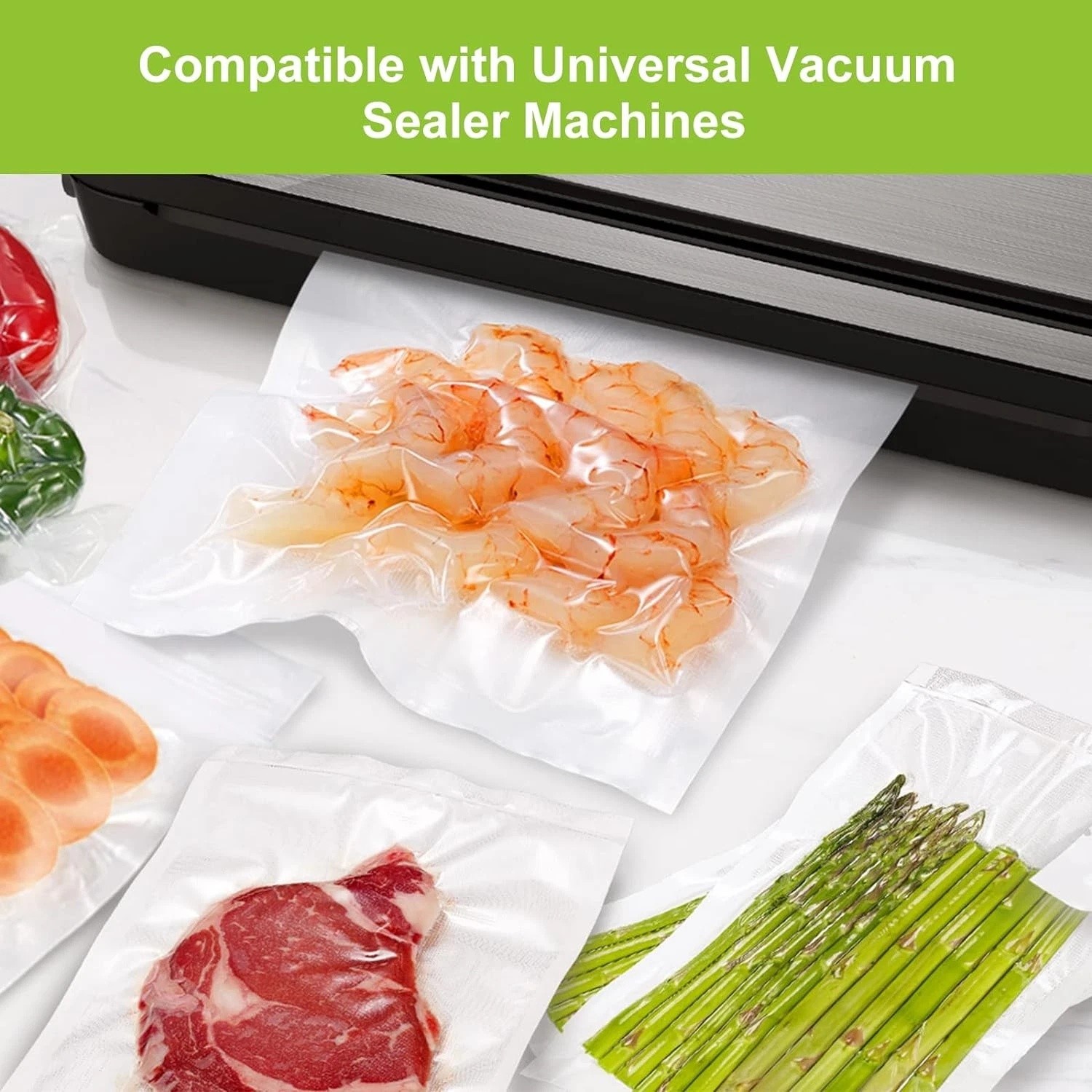 2 Roll 11"x50' Food Saver Vacuum Sealer Bags Rolls 7.5 Mil Embossed Storage Bags