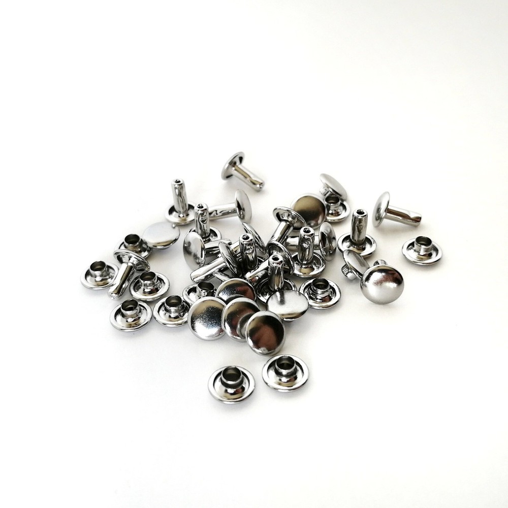 8mm Large Silver Double Cap Rivets