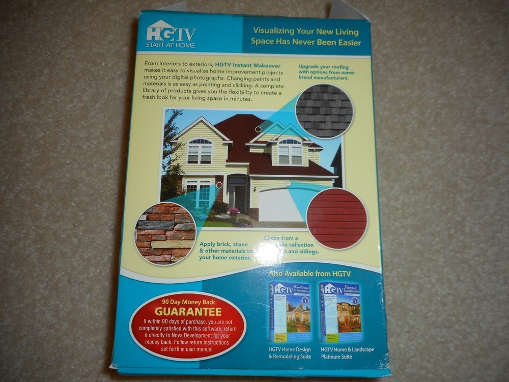 Nova Development HGTV Instant Makeover Software - OPENED BOX – NEVER USED
