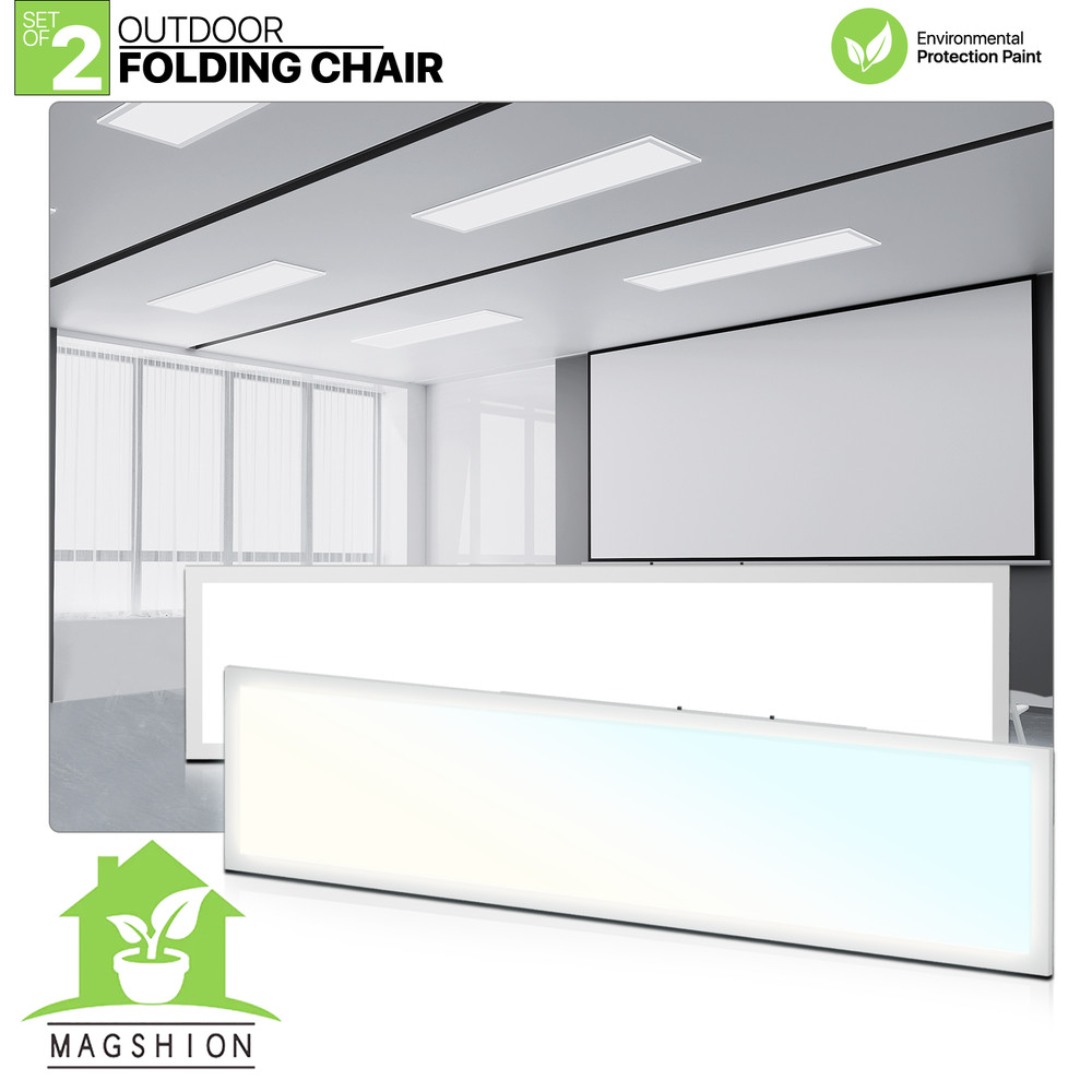 2Pcs 1x4 LED Dimmable Flat Panel Light 4000LM 5000K Drop Ceiling Troffer Fixture