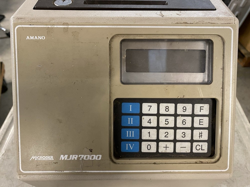 Amano Microder MJR7000 Digital Computerized Employee Time Punch Card - UNTESTED