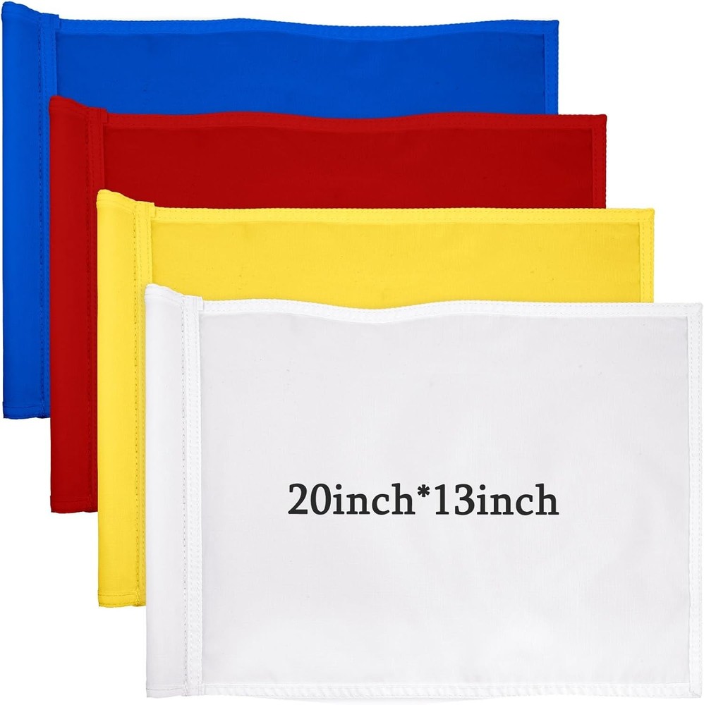 Mixweer 4 Pcs Solid Golf Flag with Tube Inserted Putting Green Multi Colors