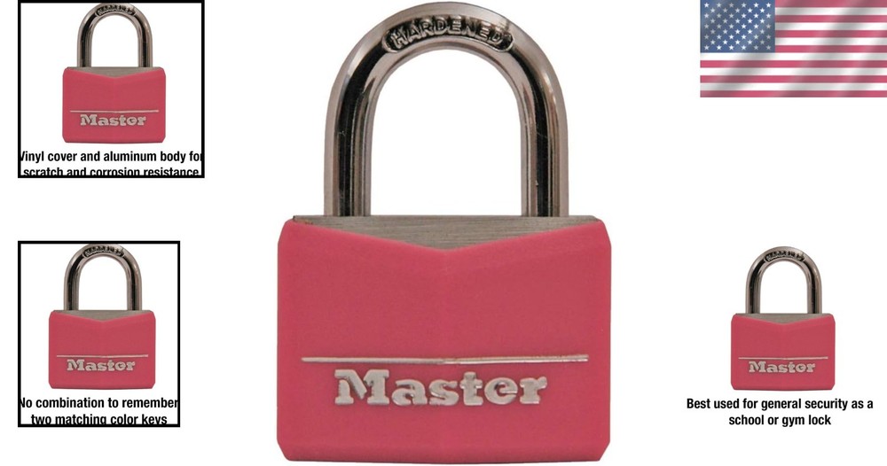 Stylish Pink Aluminum Keyed Padlock for Lockers - Durable Security Solution
