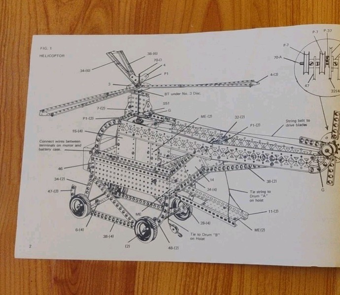 Gilbert Gabriel Erector Set 1969 M-8113 Model Building Guide Manual