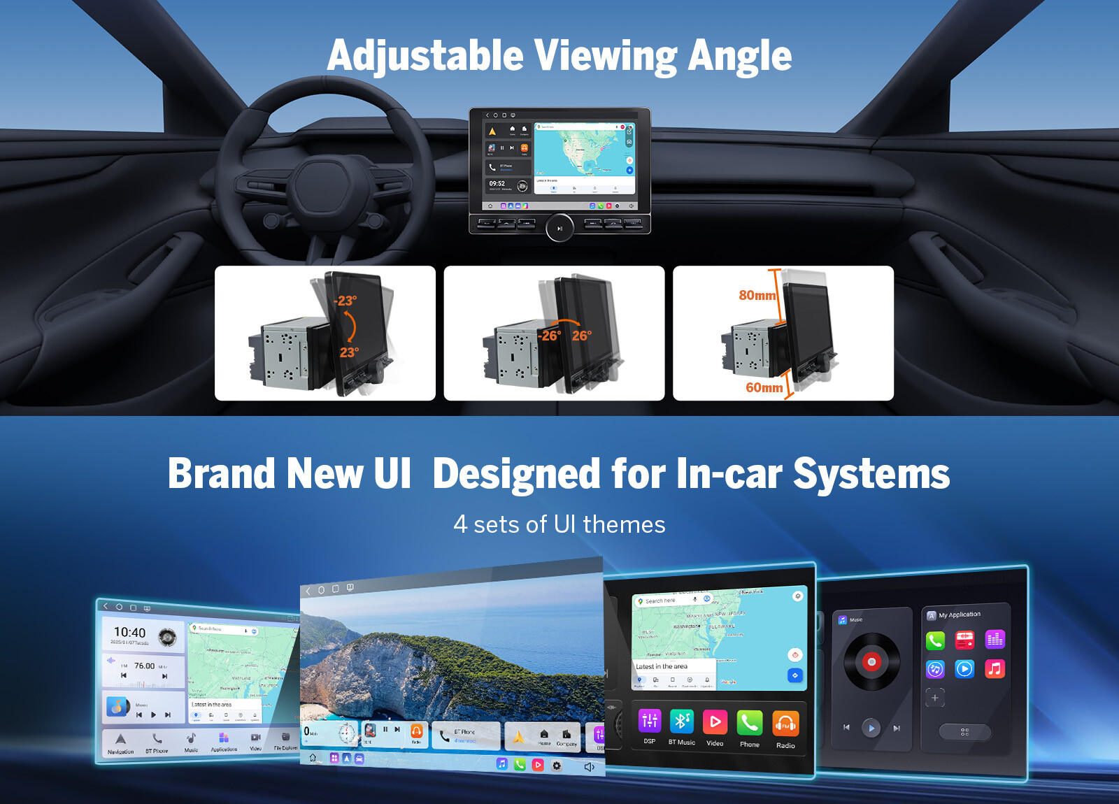8+128GB Android 13 10.1" QLED Car Radio GPS Stereo CarPlay WiFi 4G LTE Head Unit