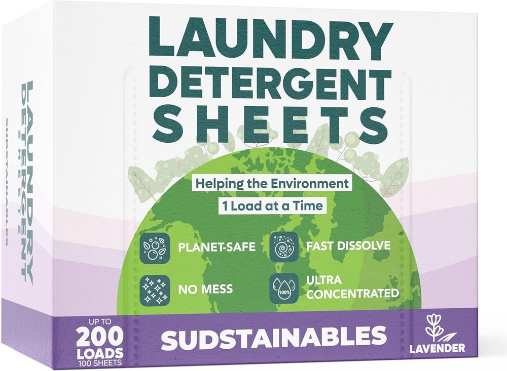 Eco Friendly Laundry Detergent Sheets (100 sheets 200 loads) - Sudstainables