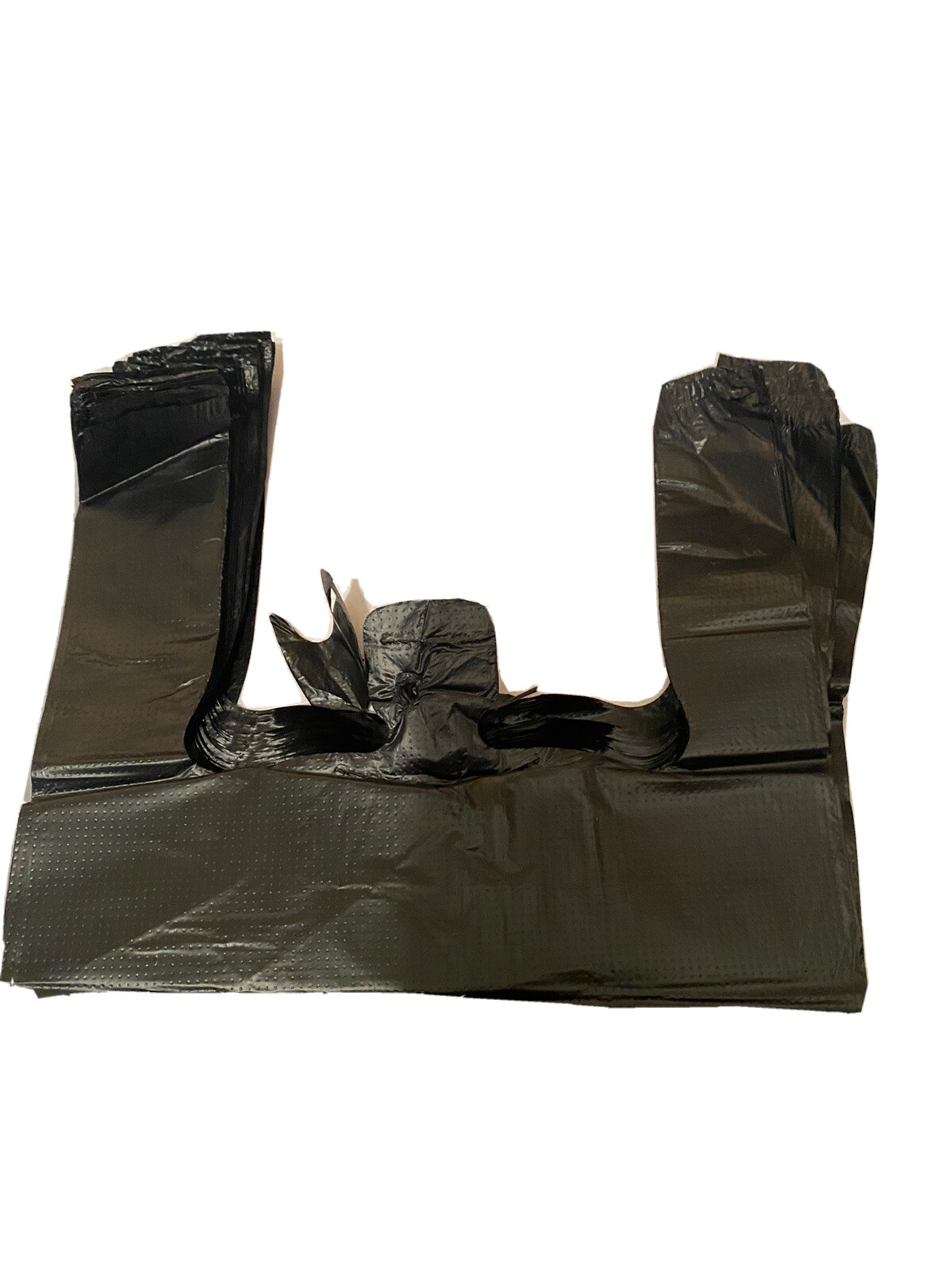 Bags 1/10 Small 8 x 4 x 15 BlackT-Shirt Plastic Grocery Shopping Bags